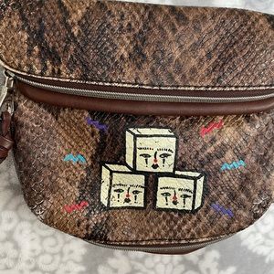 Hand painted “snake skin” purse